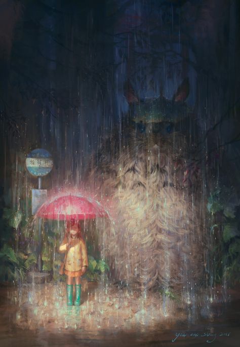 My Neighbor Totoro Realistic Mei Kusakabe, Totoro Umbrella, Totoro Wallpaper, Studio Ghibli Love, Ghibli Love, Huge Tree, My Neighbour Totoro, Ghibli Aesthetic, Whisper Of The Heart