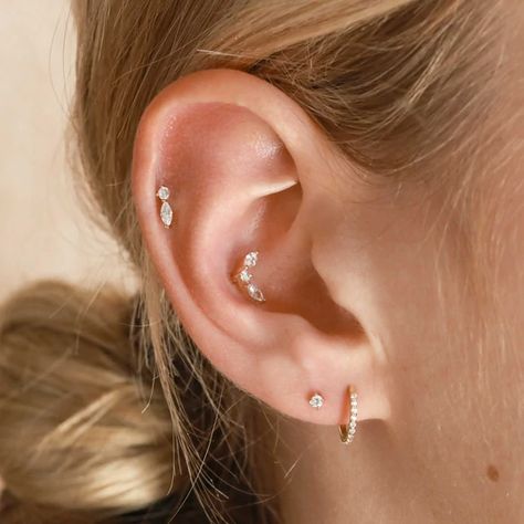 Teardrop Piercing, Conch Piercing Stud, Conch Stud, Ear Piercing Studs, Piercing Stud, Conch Jewelry, Piercing Jewellery, Flat Back Earrings, Helix Earrings