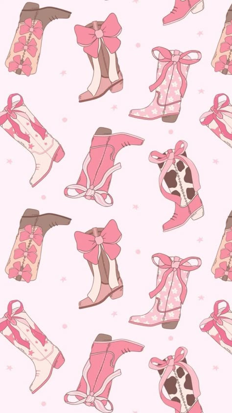 Cute Western Backgrounds Aesthetic, Pink Cowboy Background, Cute Wallpapers Cowgirl, Cowgirl Print Wallpaper, Pink Cowboy Boots Wallpaper, Wallpaper Iphone Cowgirl, Coquette Cowgirl Wallpaper, Cute Wallpapers Western, Pink Cowgirl Background