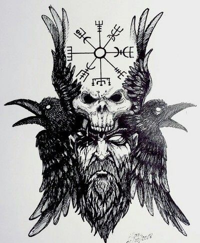 Berserker Tattoo Vikings, Oden Tattoo, Viking Berserker Tattoo, Viking Gods Tattoo, Hugin And Munin Tattoo, Nordic Mythology Tattoo, Odin Tattoo Design, Nordic Tattoo Sleeve, Heathen Tattoo