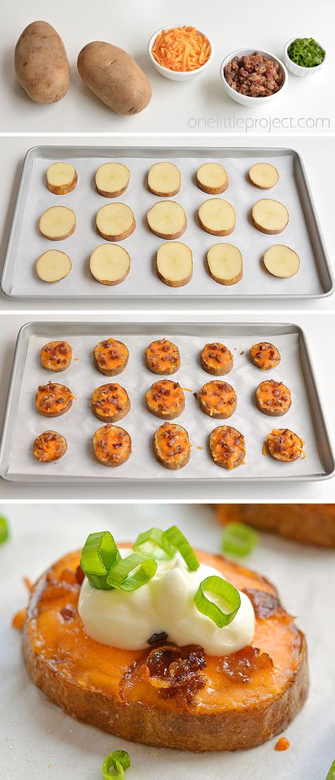 Potatoes Skins Appetizer, Game Day Potato Recipes, Potatoes Skins Recipe, Easy Dinner Appetizers, Football Sunday Snacks Appetizers, Mini Loaded Baked Potato, Potato Skin Bites Appetizers, Potato Skin Appetizers, Potatoe Skins Appetizer