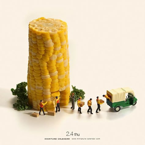 13+ Fun Miniature Dioramas By Japanese Artist Who's Been Creating Them Every Day For 5 Years Tatsuya Tanaka, Miniature Calendar, Mini People, Miniature People, Tiny Stuff, Miniature Photography, Tiny World, Kumamoto, 웃긴 사진