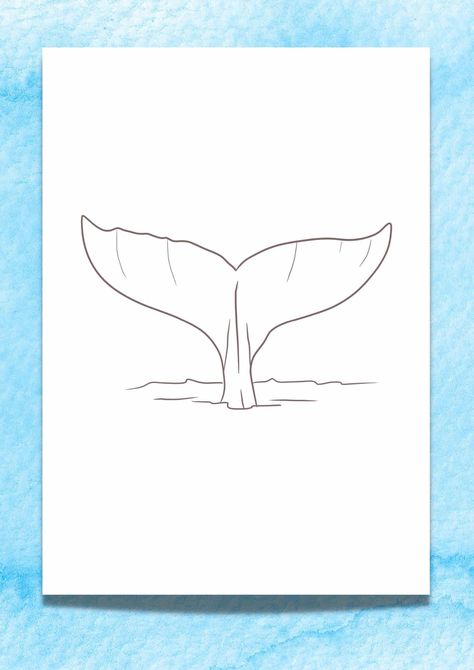 Whales Drawing, Drawing Of Fish, Drawing Whale, Easy Whale Drawing, Draw A Whale Easy, Simple Whale Drawing, Simple Whale Painting, Whale Tail Drawing, Whale Doodle Art