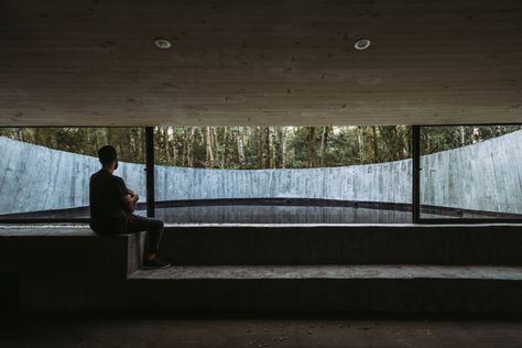 Meditation Space Architecture, Pool Retaining Wall, Social Housing Architecture, Meditation Center, Meditation Space, Space Architecture, Brutalism, Concept Architecture, Concrete Floors