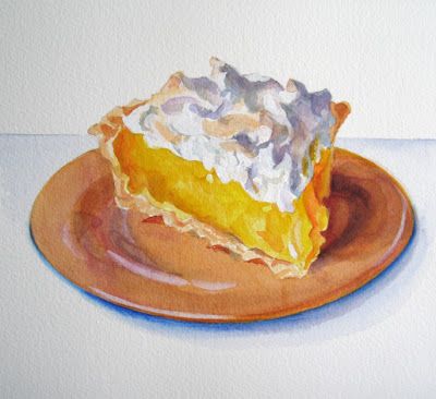 Pie Drawing, Pies Art, Dessert Illustration, Food Wall Art, Food Clipart, Watercolor Food, Lemon Meringue Pie, Favorite Pie, Cute Food Drawings