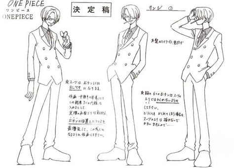 Sanji sheet, Character design, Official reference, Settei One Piece Season 1, Red Haired Shanks, King Of The Pirates, Good Animated Movies, Devil Fruit, One Piece Chapter, Model Sketch, Peace Art, Initial Prints