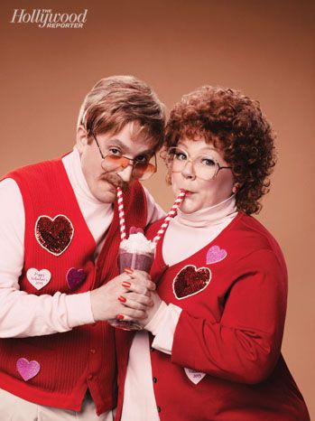 Melissa McCarthy and Ben Falcone's Valentine's Day Photo Shoot: "He's funnier and smarter; I'm just loud," McCarthy declares, while Falcone retorts: "No way. I'm the boring structure guy. She's the fun one." Awkward Family Photos Christmas, Awkward Photoshoot, Awkward Couple, Funny Couple Photos, Awkward Family Pictures, Funny Photoshoot Ideas, Funny Photoshoot, Ben Falcone, Awkward Pictures