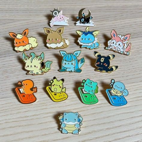 Pokemon Enamel Pin Collectible Hard Clutch Cute Chibi Anime Pins 14 Total You Got That, Tiny Dinosaur, Pin Accessories, Anime Pins, Pokemon Stickers, Pokemon Pins, Enamel Pin Collection, Pin Cute, Butterfly Clutch