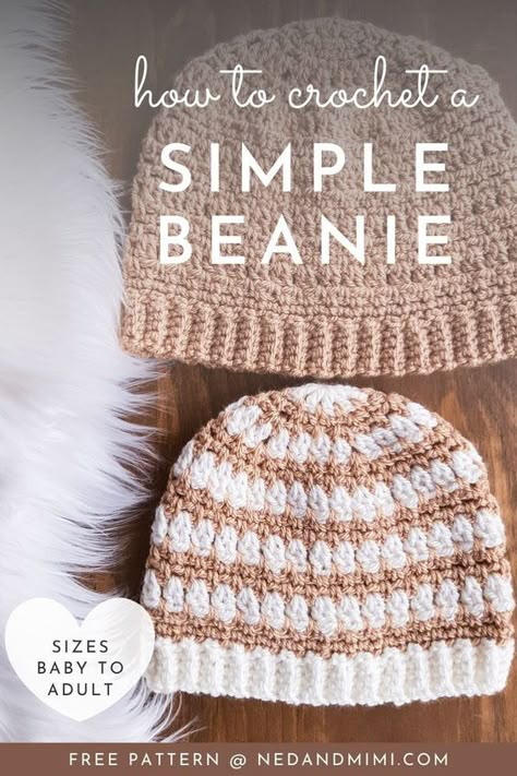 Crochet Baby Cap, Beanie Pattern Free, Easy Crochet Hat Patterns, Crochet Beanie Pattern Free, Crochet Adult Hat, Easy Crochet Hat, Crochet Baby Beanie, Crochet Baby Hat Patterns, Crochet Angel