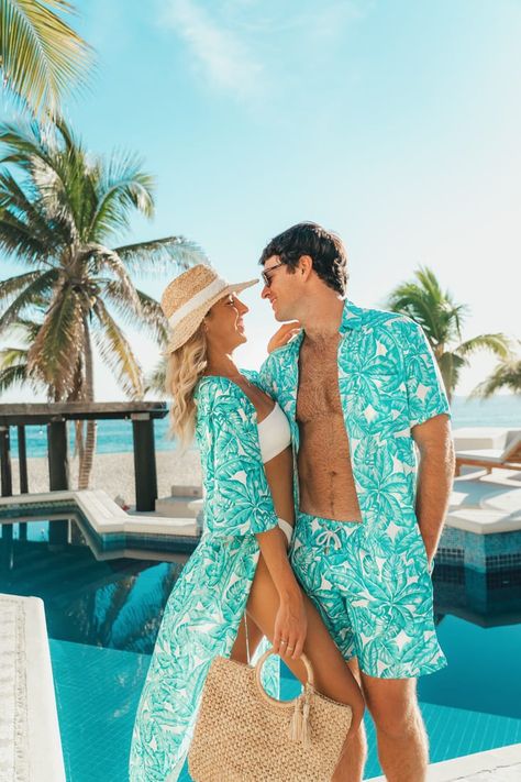 What to Pack for a Honeymoon: The Ultimate Honeymoon Packing Guide - JetsetChristina Couples Vacation Outfits, Kenny Flowers, Beach Coverups, Cute Beach Outfits, Couple Matching Outfits, Couples Vacation, Honeymoon Outfits, Couple Dress, Cute Couple Outfits