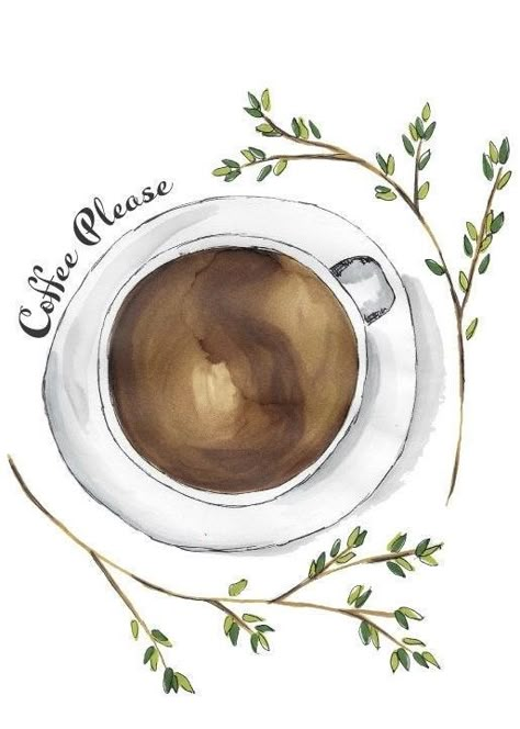 Watercolour Coffee Cup, Draw Coffee Cup, Coffee Watercolor Painting, Coffee Cup Watercolor, Coffee Cup Display, Watercolor Coffee Cup, Cup Watercolor, Cup Display, Coffee Doodle