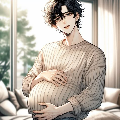 Anime Character Pregnant, Pregnant Man Anime, Pregnant Anime Boy, Omegaverse Pregnant, Mpreg Manhwa, Mpreg Art, Male Pregnant, Mpreg Stories, Male Pregnancy