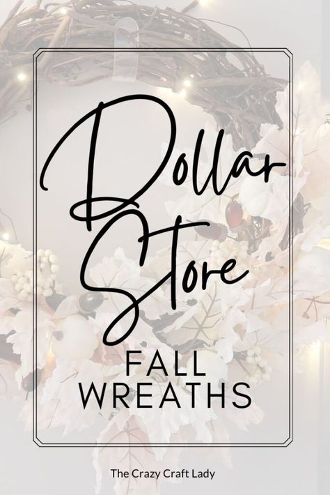 Dollar Store Fall Wreaths - The Crazy Craft Lady Dollar Store Fall Wreaths, Fall Wreaths Diy, Hanger Crafts, Dollar Tree Fall, Wreath Wall Decor, Halloween Arts And Crafts, Diy Fall Wreath, Pumpkin Fall Decor, Mini Wreaths