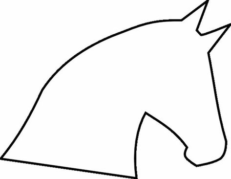 Horse Head Outline, Easy Horse Drawing, Head Template, Horse Template, Head Outline, Outline Template, Horse Mask, Horse Cake, Stick Horses