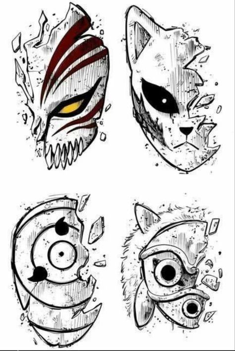 Bleach Tattoo, Cool Tattoo Drawings, Naruto Sketch Drawing, Naruto Tattoo, Cartoon Character Tattoos, Best Anime Drawings, Tattoo Design Book, Tattoo Art Drawings, Japanese Tattoo Art