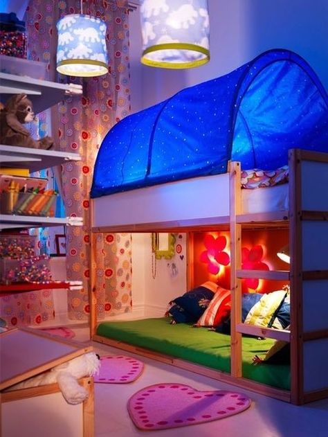 55 Cool IKEA Kura Beds Ideas For Your Kids’ Rooms Cama Ikea Kura, Sensory Bedroom, Ikea Kids Bedroom, Cama Ikea, Kids Bed Design, Ikea Kura Bed, Kura Bed, Ikea Kids, Ikea Bed