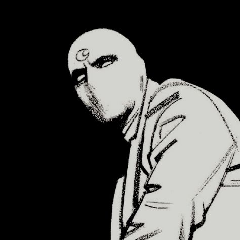 Cowboy Moon Knight, Moon Knight Pfp Comic, Black And White Comic Book Wallpaper, Moon Knight Widget, Moon Knight Black And White, Moon Knight Comic Icons, Mr Knight Pfp, Comic Book Pfp, Moon Knight Pfp