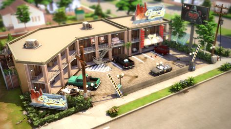 Sims 4 Rental, Sims 4 Community Lots, Sims 4 Lots, Sims Design, Sims Lots, Sims 4 No Cc, Oasis Springs, Urban Rooms, The Sims 4 Lots