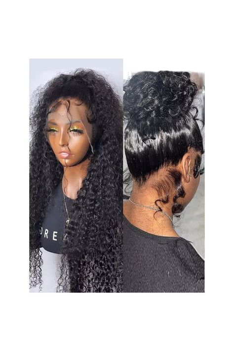 Jnymell Deep Wave 360 Human Hair HD Lace Wigs Pre Plucked For Black Woman High Ponytail 360 Lace Wig Brazilian Hair Water Wave Wigs Transparent Lace Glueless Human Hair Curly Wigs 180% Density 22Inch 360 Wig, 360 Lace Wig, Deep Wave, Water Waves, High Ponytails, Hd Lace, Brazilian Hair, Curly Wigs, Lace Wigs