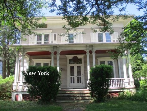 c.1872 Italianate - An Affordable New York Home For Sale $129K Elmira College, Historic Homes For Sale, New York Home, Old Houses For Sale, New York Homes, Florida Georgia, Corner Lot, Louisiana State, Stately Home