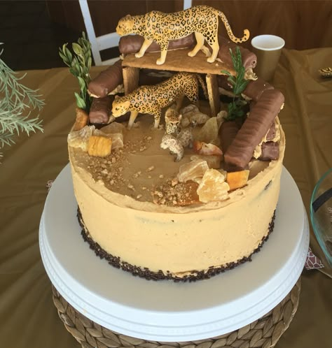 Cheetah birthday cake                                                       … Cheetah Birthday Cakes, Cheetah Cake, Cheetah Cakes, Cheetah Birthday Party, Jungle Birthday Cakes, Leopard Cake, Zoo Cake, Cheetah Party, Cheetah Birthday