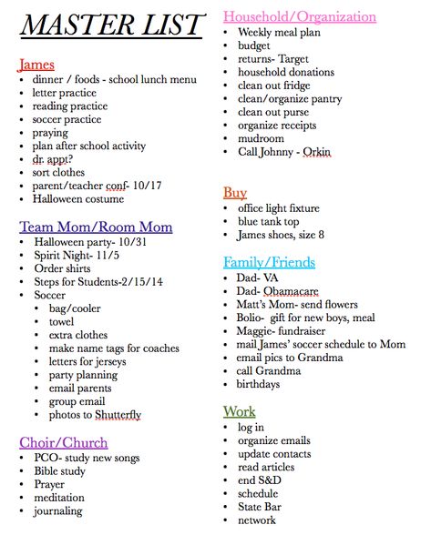 Living an Organized Life // The Master List | Honey We're Home School Lunch Menu, Donation Letter, Receipt Organization, Lobster Salad, Household Management, Master List, Room Mom, Reading Practice, Budget Organization