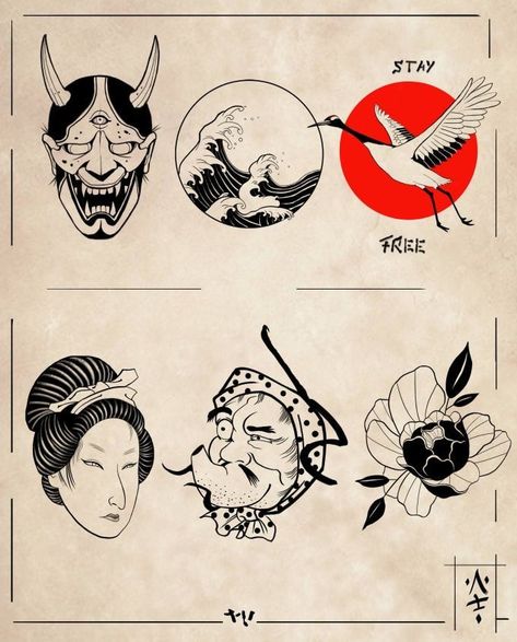 Tattoo Idea Japanese, Small Yakuza Tattoo, Kabuki Tattoo Design, Japananese Tattoo, Japanese Mini Tattoo, Japanese Tattoos Design, Japanese Small Tattoo, Japanese Patchwork Tattoo, Japanese Tattoo Simple