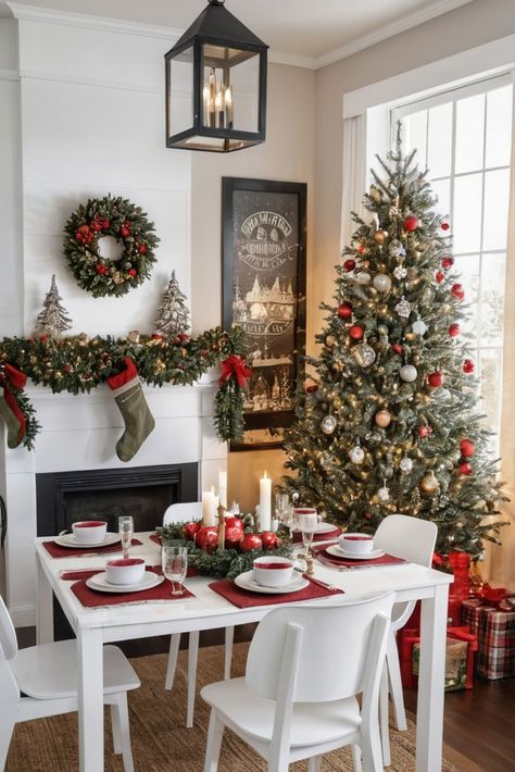 Limited space doesn't mean limited style! Clever solutions for small dining areas, including multi-functional decor, space-saving centerpieces, and tips for creating flow in tight spaces. #SmallSpace #ChristmasDecor #CleverSolutions Christmas Table Settings For Small Table, Small Space Christmas, Small Table Decor, Christmas Dinner Table Settings, Space Christmas, Christmas Table Ideas, Small Dining Area, Christmas Dinner Table, Functional Decor