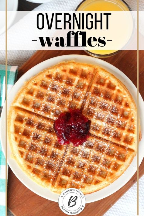 Yeast Waffle Recipe, Belgium Waffle Recipe, Yeast Waffles, Best Belgian Waffle Recipe, Overnight Waffles, Waffle Mix Recipes, Easy Waffle Recipe, Breakfast Donuts, Recipes With Yeast