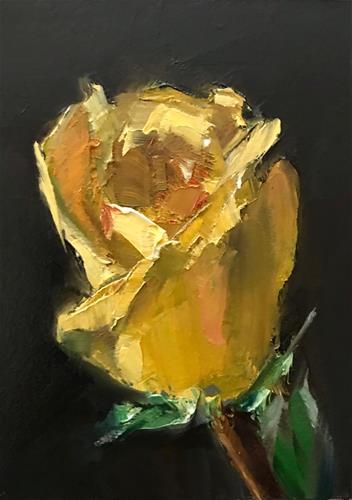 Abstract Rose Painting, Yellow Rose Painting, Yellow Flower Painting, Carol Marine, Yellow Flowers Painting, Daily Painting, Wow Art, Aesthetic Painting, Flower Art Painting