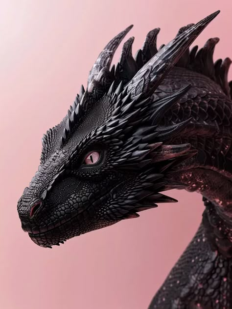 Midjourney AI Image: Realistic photography of the black dragon,pink background, close-up. --ar 3:4 --v 6 → more in ai-img-gen.com Realistic Dragon Drawing, Realistic Photography, Realistic Dragon, Dragon Tales, Dragon Images, Dragon Pictures, Dragon Scale, Dragon Head, Dragon Drawing