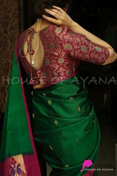 Brocade Blouse Designs Pattern Back, Brocade Blouse Designs Pattern Fashion Styles, Brocade Blouse Designs, House Of Ayana, Blouse Designs High Neck, Cotton Blouse Design, Best Blouse Designs, Traditional Blouse Designs, New Saree Blouse Designs