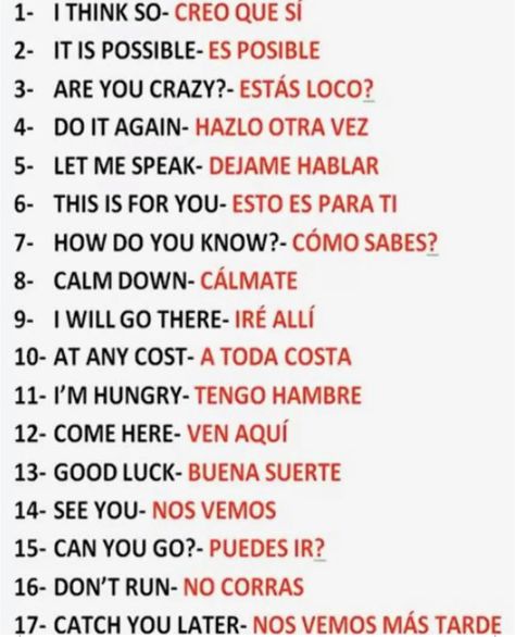 Spanish Help, Useful Spanish Phrases, Spanish Words For Beginners, Spanish Sentences, Basic Spanish, Basic Spanish Words, Spanish Basics, Learning Spanish Vocabulary, Spanish Teaching Resources