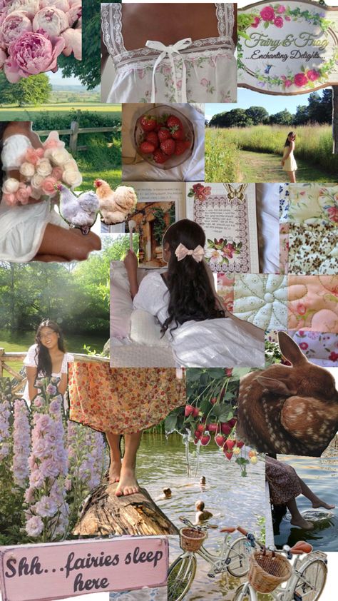 Soft Dreamy Aesthetic, Pink Girl Aesthetic, Deer Flowers, Aesthetic Strawberry, Floral Dress Pink, Aesthetic Soft Girl, Aesthetic Fairy, Dreamy Aesthetic, Farm Lifestyle