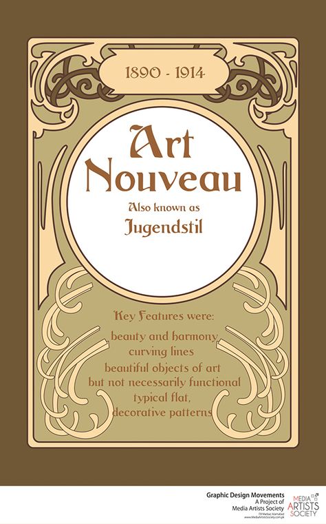 Graphic Design Movements on Behance Art Nouveau Poster Design, Famous Graphic Design, Art Deco Graphic Design, Art Nouveau Graphic Design, Art Nouveau Graphic, Motifs Art Nouveau, Nouveau Tattoo, Nouveau Illustration, Graphic Design Styles