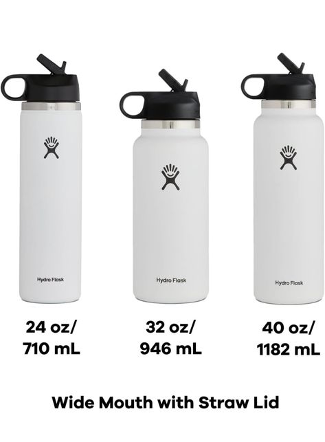 Hydro Flask Wide Mouth Straw Lid https://amzn.to/46MLdiF Hydro Flask 32 Oz, Hydro Flask Bottle, Hydro Flask, Bottle Sizes, Wide Mouth, Flask, Straw, Tumbler, Sports