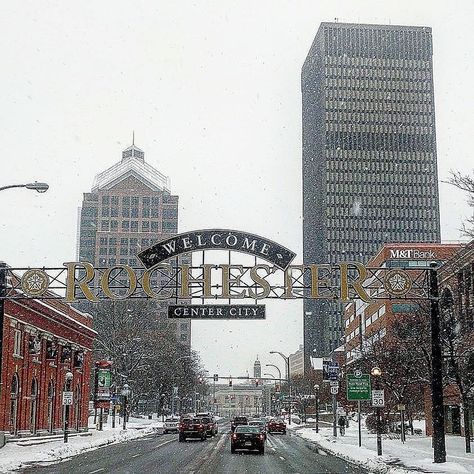 Welcome to Winter  Photo by Justin. #ThisIsROC #Rochester #ExploreRochester #ISpyNY Upstate New York Winter, University Of Rochester, College List, New York Winter, Monroe County, City Photos, Rochester New York, 2023 Vision, Winter Photo