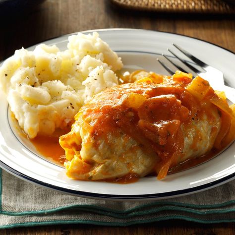 Make-Ahead Cabbage Rolls Recipe -I've relied on this recipe for years, and my cabbage rolls never fail to impress. As the host of a number of holiday parties, my guests have come to expect this main entree. —Nancy Foust, Stoneboro, Missouri Cabbage Rolls Recipe, Cabbage Casserole, Cooked Cabbage, Cabbage Rolls, Cabbage Recipes, Make Ahead Meals, Taste Of Home, Casserole Recipes, Beef Recipes