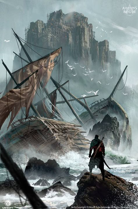 Tan Guang Yu Ac Rogue, Assassins Creed Rogue, Pirate Ship Art, Kaptan Jack Sparrow, Pirate Island, Old Sailing Ships, Pirate Art, Pirate Life, Fantasy Places