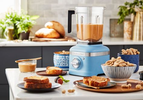 Create homemade nut butters with the K400 Blender. Kitchenaid Ice Cream Maker, Kitchenaid Blender, Kitchen Devices, Mixer Grinder, Pumpkin Smoothie, Countertop Appliances, Smoothie Prep, Smoothie Makers, Jar Design