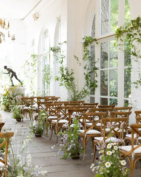 Hanging Flowers Arch, Holland Park London, Lord And Lady, The Orangery, Wedding Venues Uk, Green Vines, Aisle Flowers, British Flowers, Flower School