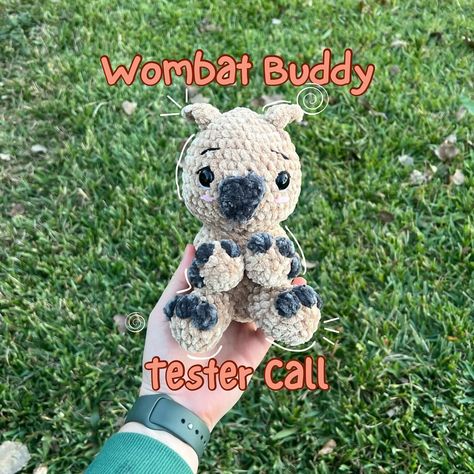 TESTER CALL [OPEN] It’s time. My first ever pattern. Which means my first ever TESTER CALL! I am looking for 6-8 testers to test my Wombat Buddy Pattern. To apply: 🐾 Follow me @threaded_treasureau 🐾 Like, Save and Share (Tag me so I can see it) 🐾 Comment that you would like to test and tag 2 friends Requirements 🐾 Need to Have a Public Account 🐾 Finish the pattern by 29th May AEST (Sydney time) 🐾 Share the final creation and help promote the pattern on release 🐾 Able to provide email for... Modern Blankets, 2 Friends, Sharing Time, I Am Looking, Lazy Days, Crochet Accessories, See It, Free Crochet Pattern, Free Crochet