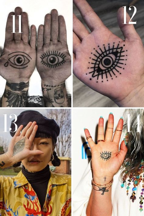 Is a Palm Tattoo Worth It? {Plus Awesome Ideas} - TattooGlee Eyes On Hands Tattoo, Eye In Palm Tattoo, Eyes On Palms Tattoo, Eyes On Hand Tattoo, Palm Hand Tattoos For Women, Eye Tattoo On Palm, Palm Eye Tattoo, Hand Palm Tattoos For Women, Eye Palm Tattoo