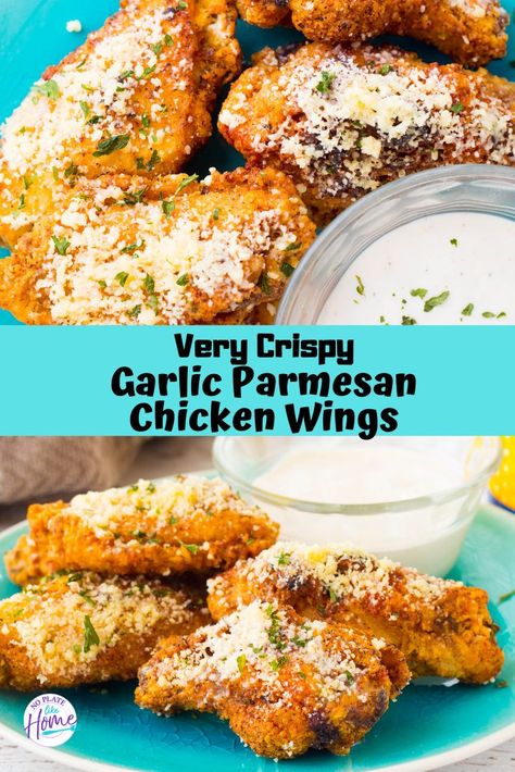 Garlic Parmesan Wings Fried, Parmesan Wings Baked, Parmesan Chicken Wings Baked, Garlic Parmesan Wings Recipe, Parmesan Wings Recipe, Creamy Garlic Parmesan Chicken, Apartment Recipes, Easy Chicken Wing Recipes, Baked Garlic Parmesan Chicken