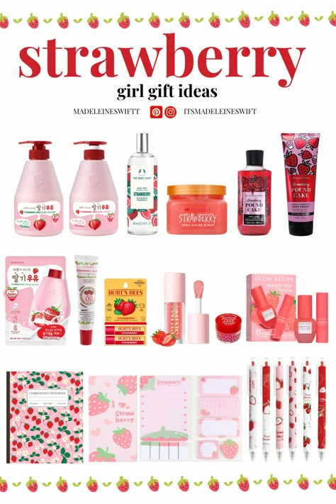 Strawberry Body Products, Strawberry Body Care Products, Strawberry Body Shop, Strawberry Self Care, Strawberry Body Scrub, Strawberry Milk Body Lotion, Strawberry Scrub, Strawberry Skincare Products, Strawberry Body Care