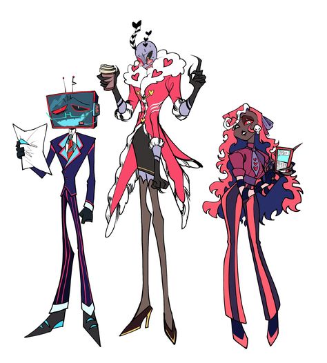 Hazbin Hotel Art, Ange Demon, Monster Hotel, H Hotel, Alastor Hazbin Hotel, Helluva Boss And Hazbin Hotel, Vivziepop Hazbin Hotel, Game Character Design, Hazbin Hotel And Helluva Boss