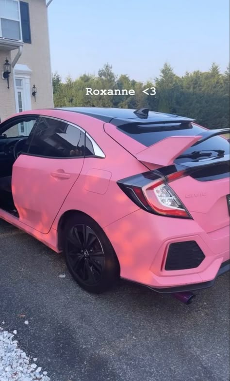 Pink Honda Civic, Pink Honda, Car Honda Civic, Jeep Interiors, Pink Car Accessories, Car Honda, Honda Civic Sport, Civic Car, Barbie Car