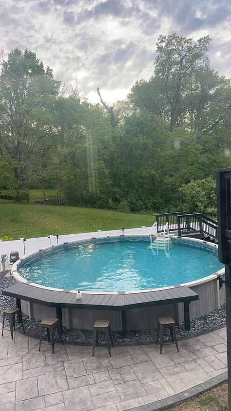 Above Ground Pool Setup, Backyard Amenities, Pool Edging, Above Ground Pool Ideas Landscaping, Decks Around Pools, Pool Deck Plans, Pool Porch, Dream Backyard Pool, Outdoor Pool Area