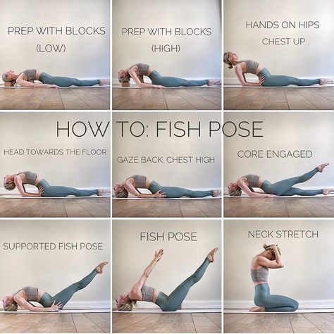 If you can’t do fish pose easily, you can use yoga blocks for help👍🏻. . Teacher @ania_75 ・・・ Need a good front body stretch? Take a fish… Fish Pose Yoga, Hard Yoga, Fish Pose, Body Transformations, Yoga Tutorial, Body Stretch, Body Stretches, Yoga Body, Chakra Yoga