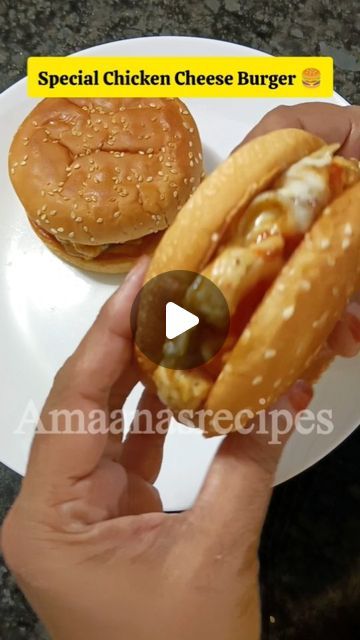 𝐀𝐦𝐚𝐚𝐧𝐚𝐬 𝐑𝐞𝐜𝐢𝐩𝐞𝐬 on Instagram: "Special Chicken Cheese Burger 🍔
#chickenrecipes #burgerse Burger 
#foodstagram #recipe #fastfood
#delicious #cheese #dinner" Chicken Cheese Burger, Ramzan Recipes, Chicken Indian, Ramzan Recipe, Pav Recipe, Cheese Dinner, Spicy Snacks Recipes, Recipes Snacks, Vegetarian Snacks Recipes